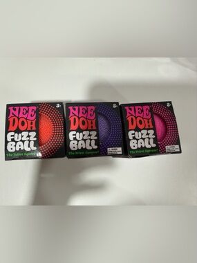 NeeDoh Fuzz Ball set of 3- Pink, Purple, Orange!